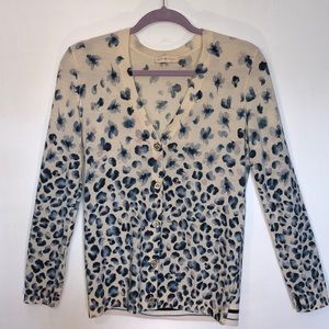 Tory Burch lightweight merino wool floral cardigan